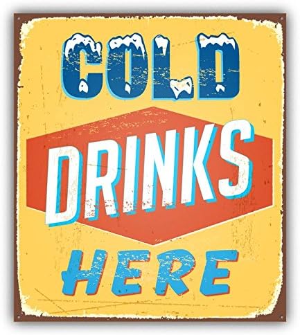 Zirni Cold Drinks Here Sign Vintage Tin Sticker Decal Design