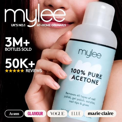 Mylee 100% Pure Acetone Gel Nail Polish Remover for UV/LED, Gel Soak Off, Removes All Types of Nail Polish, Gel Polish, Acrylic, Gels, Nail Tip & Glue - 8