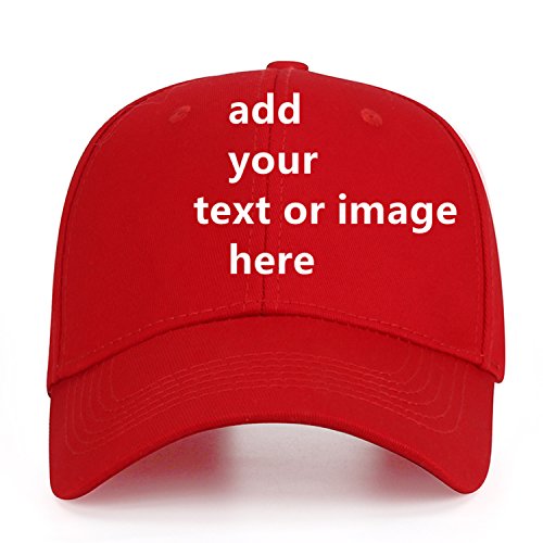 Custom Unisex-Adults Baseball Cap with Your Text,Personalized Adjustable Trucker Caps Casual Sun Peak Hat for Gifts Red