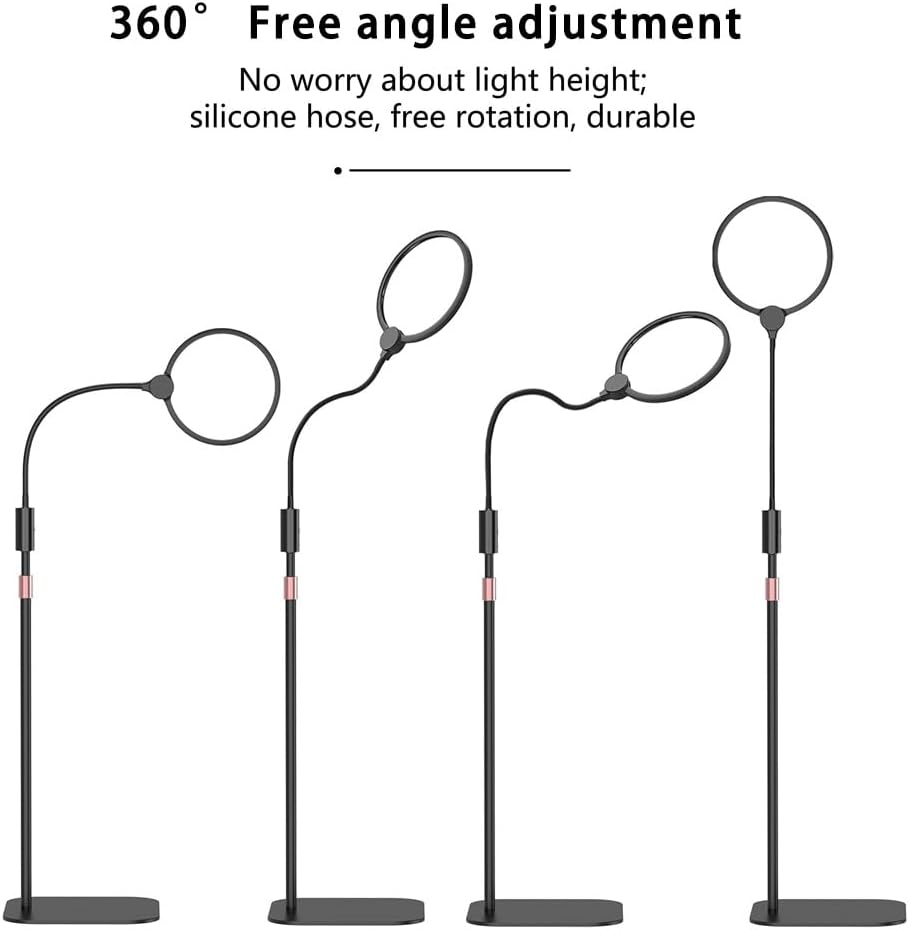7.1 Inch Extra Large Magnifying Glass with Light and Stand,10X 3-in-1 Floor & Desk & Clamp Magnifying Lamp and Magnifier with 64 LED Lights, USB Rechargeable for Reading, Close Work, Sewing, Crafts