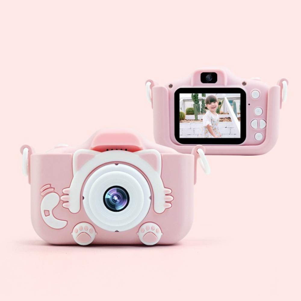 NOGA Kamera cyfrowa dla dzieci 12,0 MP ładowana kamera dziecięca z ekranem Ips 2,0 cala 1080P 32 GB karta pamięci przednia i tylna soczewka kamera dla dzieci selfie prezent dla dzieci w wieku 3-10 dzieci (różowy)