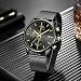 Imagen de GOLDEN HOUR Reloj de Cuarzo analógico de Malla de Acero Inoxidable a Prueba de Agua con cronógrafo Minimalista de Moda para Hombre con Fecha automática