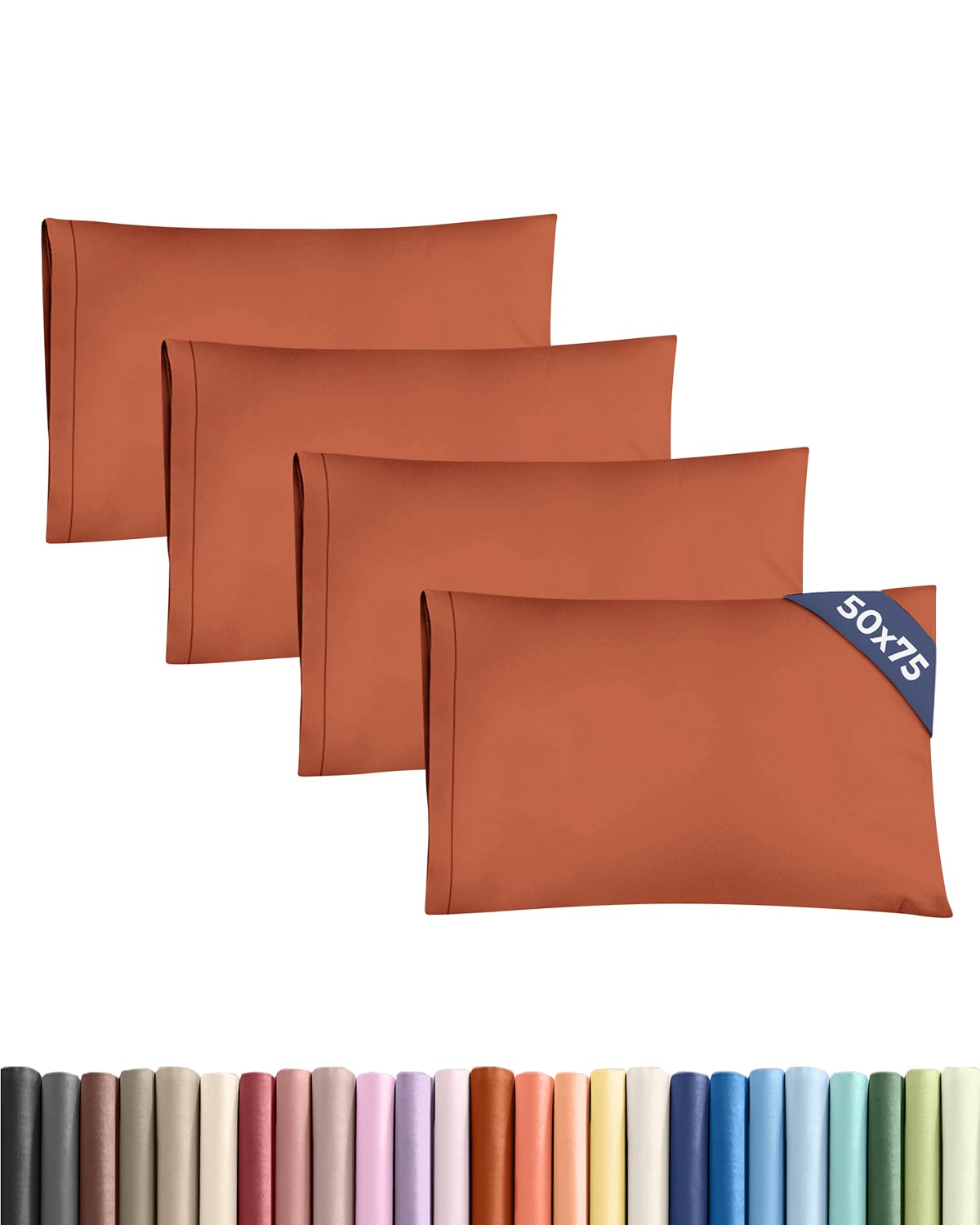 CGK 4 Pack Standard Size Terracotta Pillow Cases 50x75 cm with Envelope Closure - Brushed Microfiber - Soft, Wrinkle & Fade Resistant - Breathable, Hypoallergenic & OEKO-TEX Standard 100 Certified โ image 1
