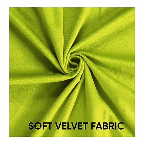Image of Amazon Brand - Umi Velvet Eyelet Door Curtains with pom pom Lace for Living Room Bedroom Kitchen 2 pc Pack in Green Color (Door - 4 feet x 8 feet)