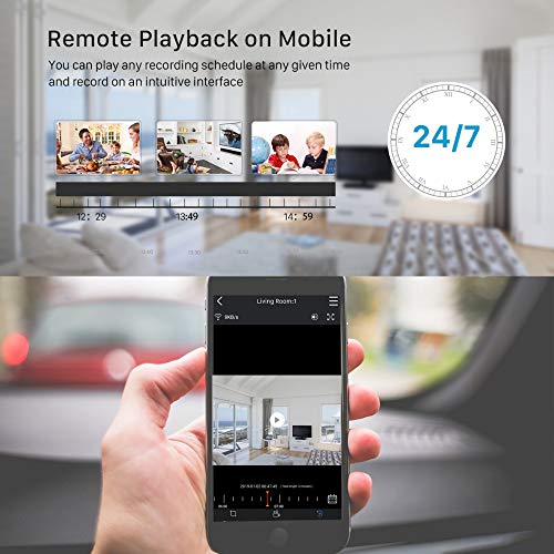 Wireless Security Camera System 8Ch Nvr 4Pcs Outdoor Wifi Surveillance Ptz Home Camera With Night Vision, Weatherproof, Motion Alert, Remote Access With 1Tb Hard Drive [Expandable 8Ch,2K] #TOP6