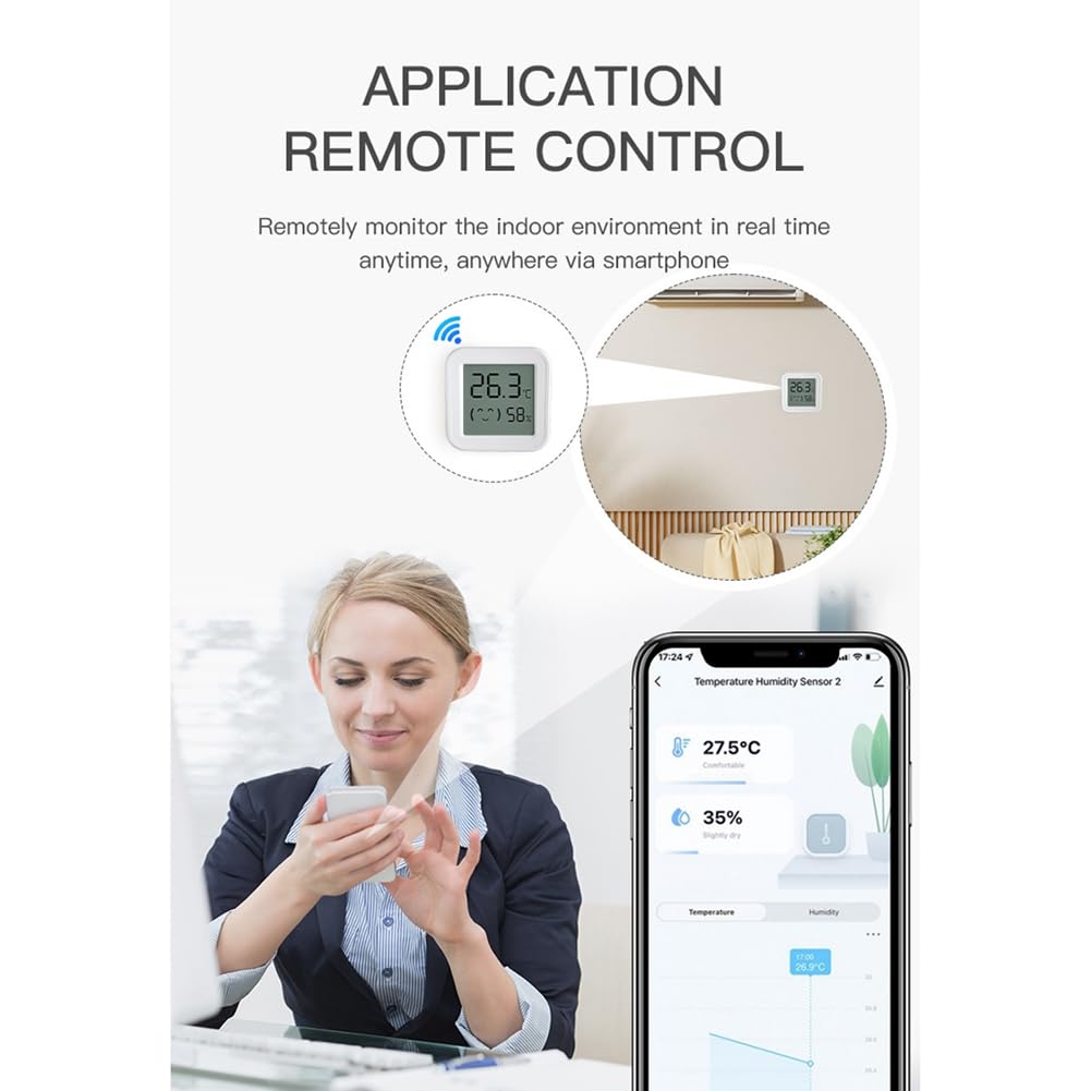 Capteur D'Humidité de Température Tuya Zigbee avec Écran LCD Moniteur Intelligent D'Application en Temps Réel à Distance pour Alexa/Home 3 Pièces