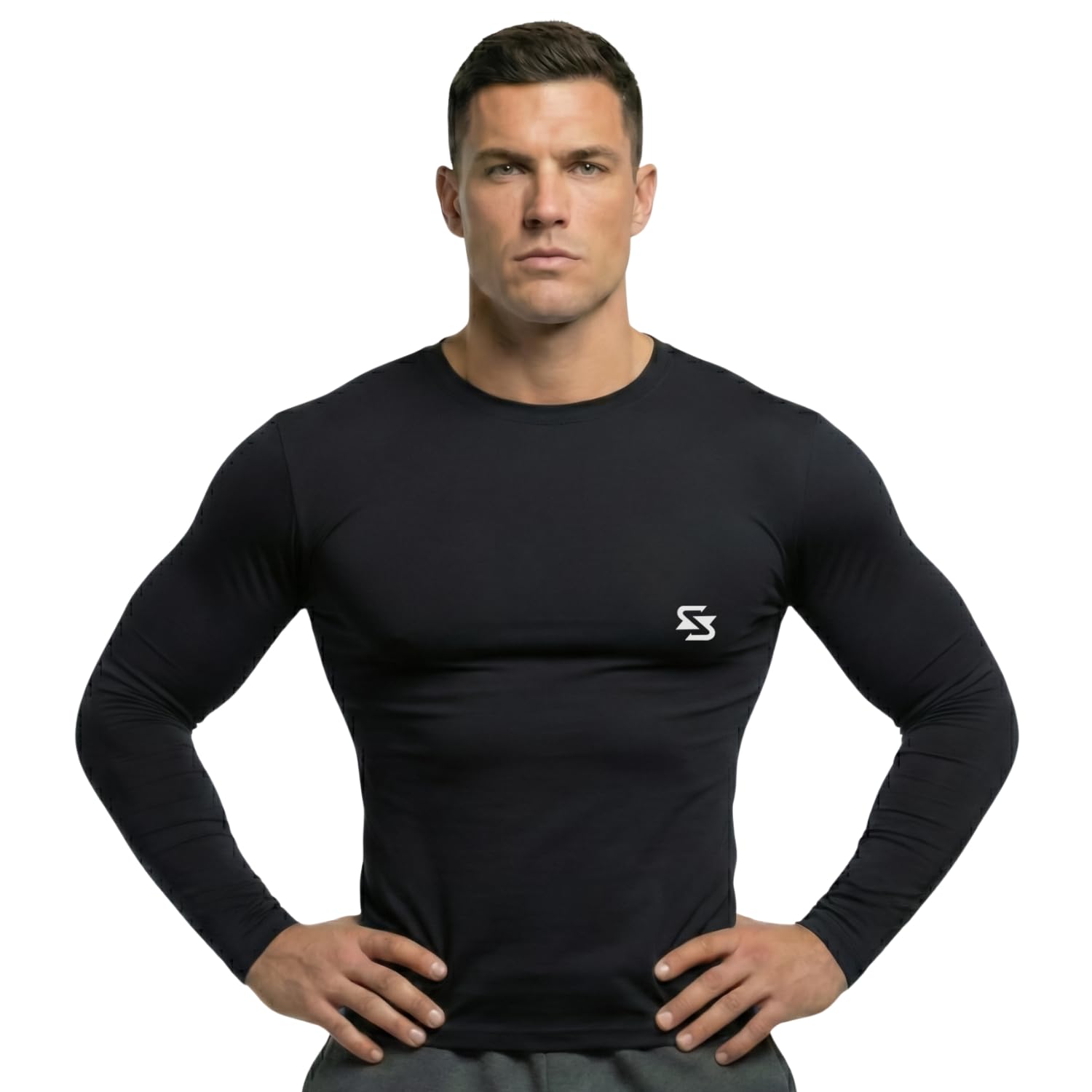sportinger Men's Compression Shirts Long Sleeve, Base-Layer Quick Dry Workout T Shirts Sports,Gym, Running T-Shirt-picture-24