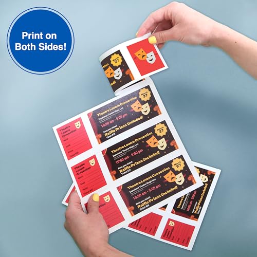 PrintWorks Printable Raffle Tickets with Tear-Away Stubs for Events & Fundraisers - 1000 Custom Tickets (Size 2.75" x 8.5") - 4 per Sheet - 250 Sheets (8.5" x 11") - Made in the USA - White (04295) by PrintWorks - Image 7