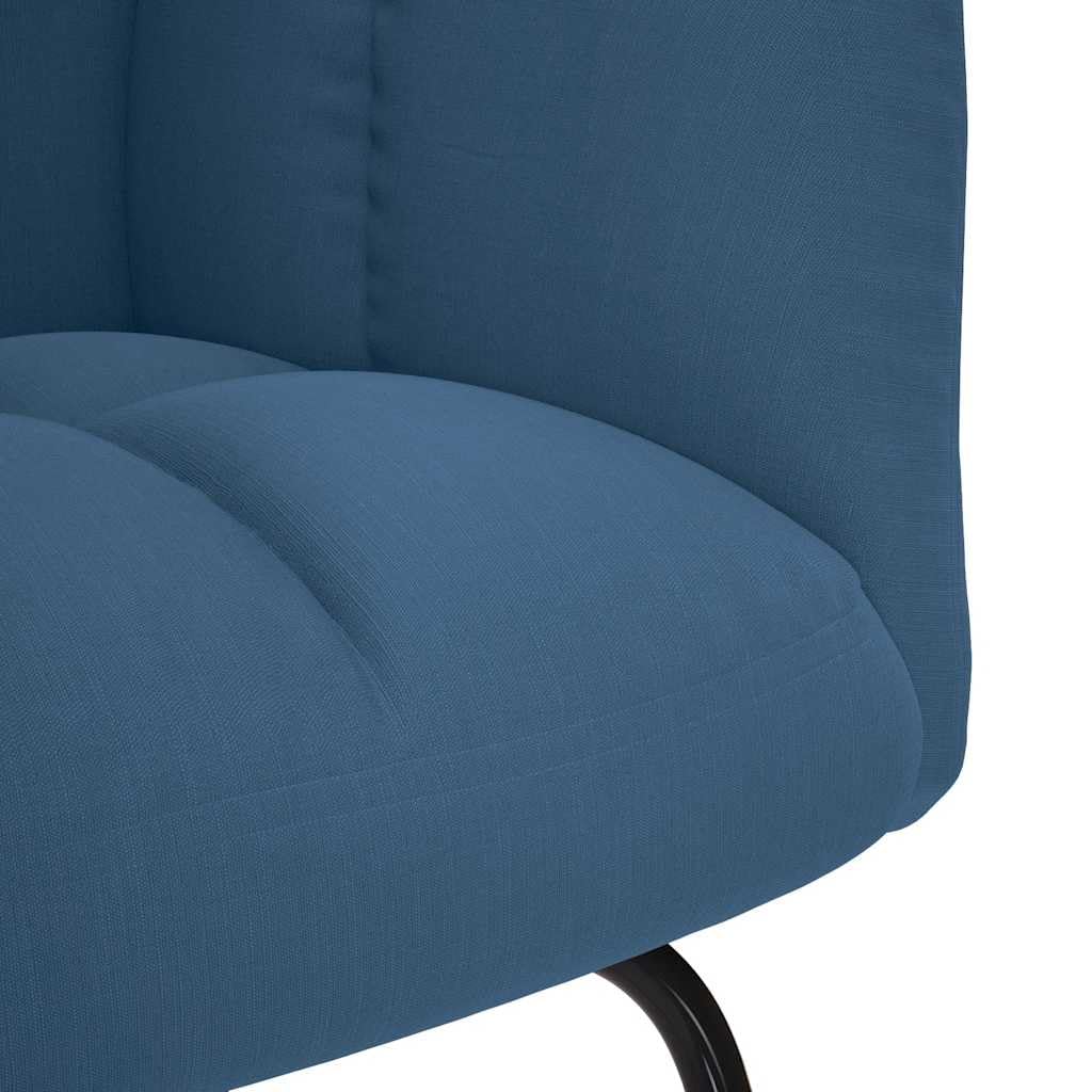Schaukelstuhl Blau Stoff, Bequemer Relaxsessel für Wohnzimmer, Schlafzimmer, Büro, Gemütlicher Polstersessel mit Metallgestell, Maximal 110 kg Tragfähigkeit