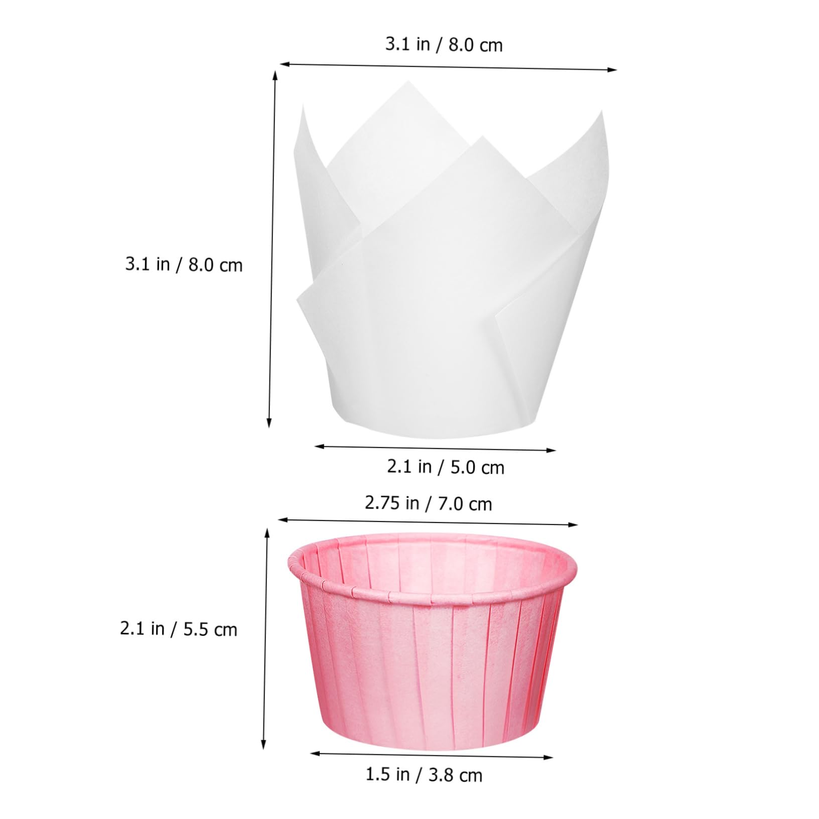 Mobestech Pirottini di Carta per Cupcake 200 Pezzi Usa e Getta in Carta da Forno Superficie Liscia per Feste e Matrimoni Design Semplice ed Elegante
