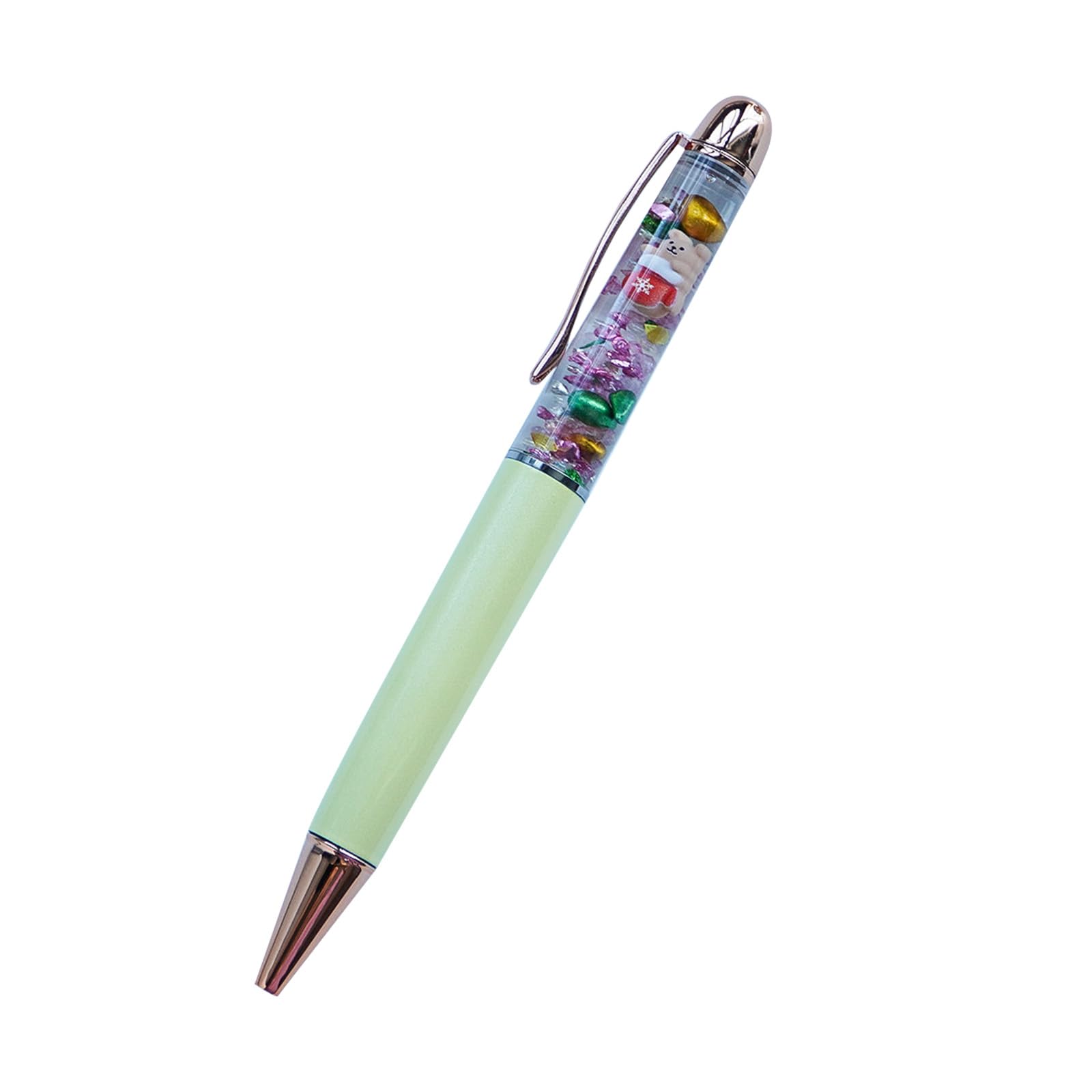 Sikyby Christmas Bear Xmas Fun Pens Cute Floater Floating Liquid Writing Journaling Office Pen Unique Present Gifts
