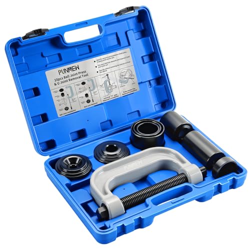 Punmew Ball Joint Press Kit 10 pcs Ball Joint Press & U Joint Removal Tool Kit with 4 * 4 Adapters,...