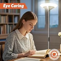 BBHome LED Deckenfluter, 27W Stehlampe LED Dimmbar mit Fernbedienung & Berührung, 3000K-6500K Stehlampe Wohnzimmer Modern für Wohnzimmer, Schlafzimmer, Büro, Silber – Ansicht 6