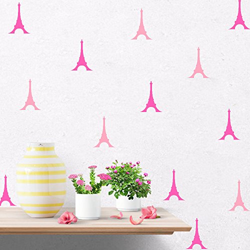 Hacaso 72 Pcs 2.7 By 3.9 Inches The Eiffel Tower Wall Decal Sticker For Kids Bedroom Decor -Diy Home Decor Vinyl Paris Tower Mural Baby Nursery Room Wallpaper(Black) #TOP2