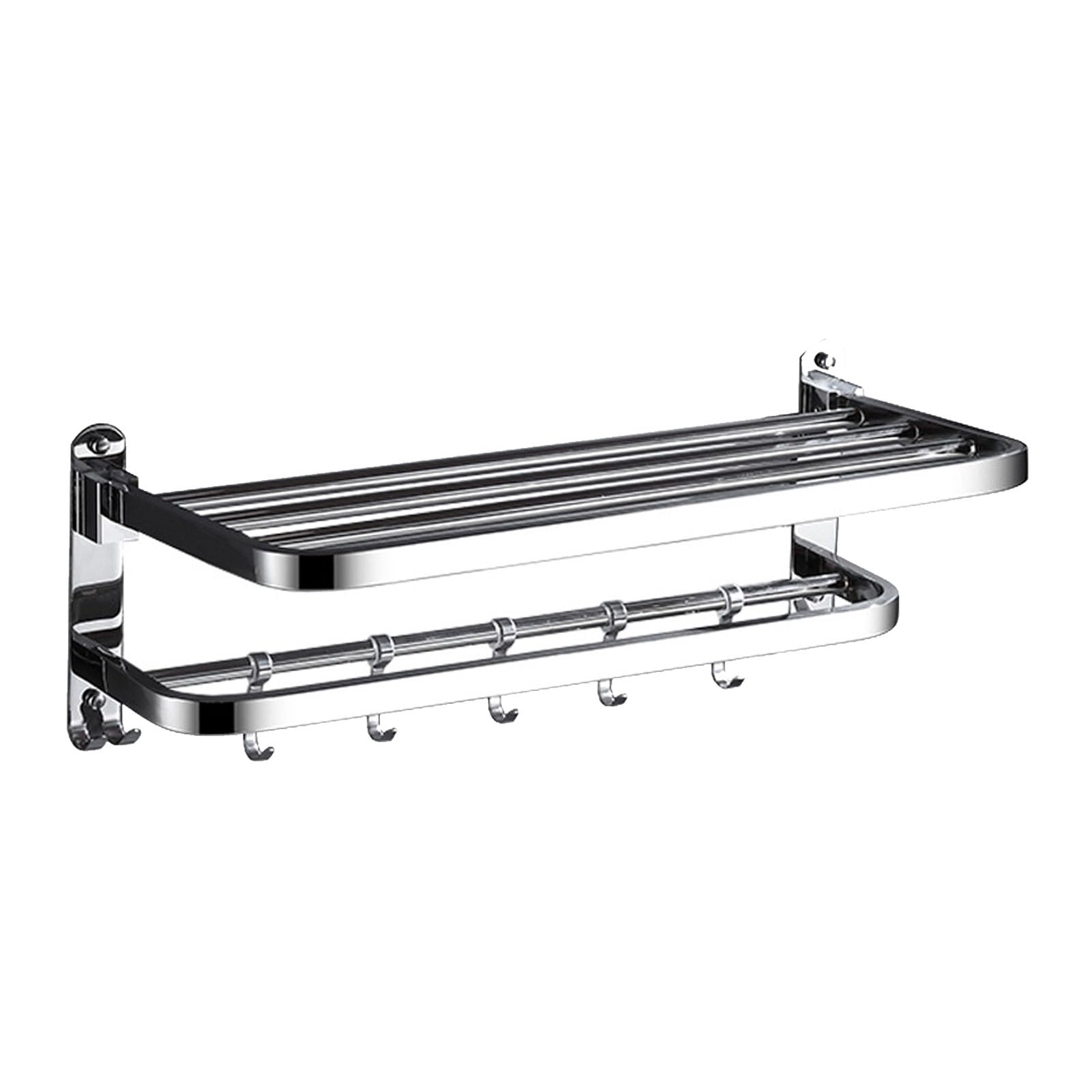 Porte-serviettes double pliable en inox 304 pour salle de bain