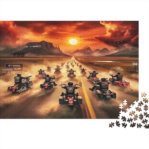 Rompecabezas de 70 x 50 cm de motocicleta con ajuste perfecto y papel premium