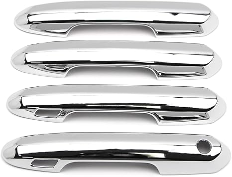Dreamseek Door Handle Cover for Toyota RAV4 XA50 Highlander Kluger XU70 2019 2020 2021 2022 2023 Exterior Molding Trim Decoration Protector w/Smart Keyhole Chrome Plated