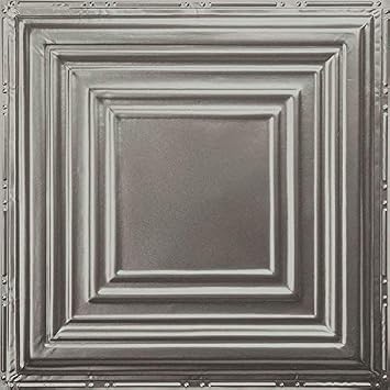 American Tin Ceilings Real Metal Ceiling Tiles Nail Up Pattern #15, 5 Tile Kit 24" x 24" Each, Raw, Ready to Finish