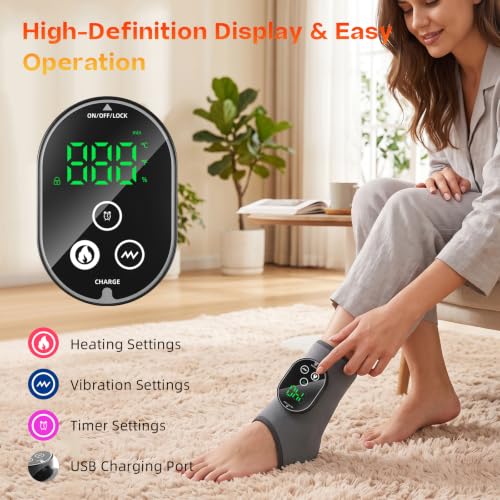 Masajeadores para pies inalámbricos con calor para alivio del dolor por neuropatía, 3 niveles de calor y vibración para alivio en tobillos, arco plantar y talón, mejora la circulación y alivia el dolor — 1 unidad miniatura 6