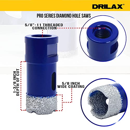 1 Inch Diamond Concrete Hole Saw Grinder Heavy Duty Masonry Drill Bit For Concrete, Granite, Quartz, Porcelain, Ceramic, Tile, Brick, Cinder Blocks 5/8"-11 Thread Connection For Angle Grinders #TOP1