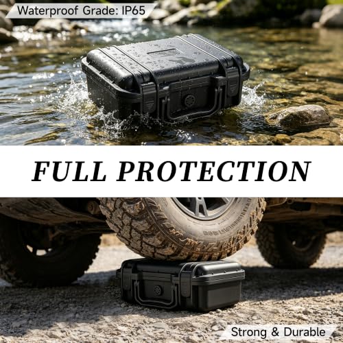 Image of TSA Approved Gun Pistol Case Waterproof Handgun Case with Pre-Cut EVA Foam Shockproof Travel Carrying Hard Shell Case Included Silica Gel Canister, Black