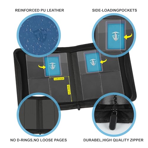 Classeur top loader TCGUARD pour 112 cartes à collectionner rigides bleu