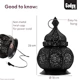 Gadgy Lampa metalowa Oriental - marokańska lampa z efektem cienia - ręcznie robiona orientalna latarnia 26 cm, idealna jako dekoracja balkonu - dekoracja na Ramadan, latarnia do wewnątrz i na zewnątrz