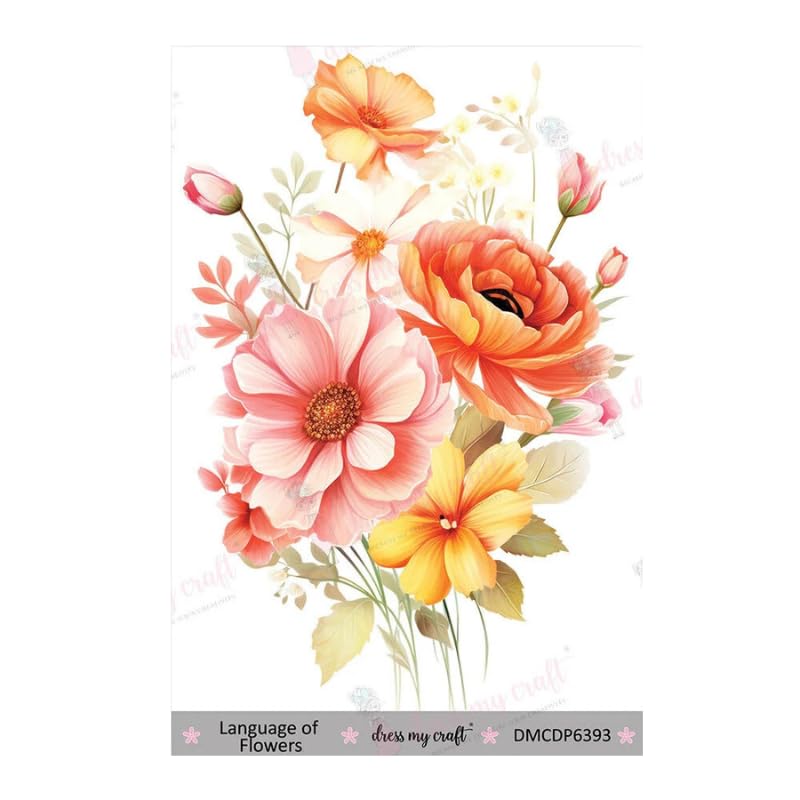 Mini Transfer Me Sheet 4"X6"-Language of Flowers