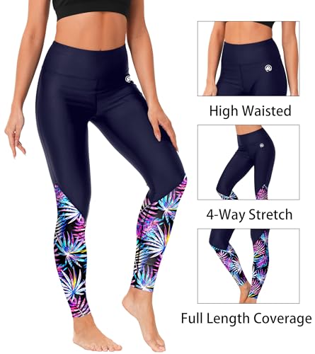 Image of AOBUTE Women Swim Pants UPF 50+ Rash Guard Pants High Waisted Swimming Leggings