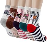 Jeasona Women's Cat Socks Cute Animal Socks Owl Dog Gifts for Women (Multicoloured Kitten)