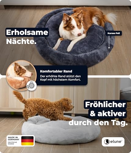 Belune® Donutkissen Deluxe [Dunkelgrau, 70cm], waschbar, Hundebett kleine Hunde, Hundedonut Kissen kleine Hunde