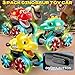 Intoypad 3 Pack Dinosaur Car Toys for Kids Toddlers, Light up Wheels Monster Truck Toys for Boys 2 3 4 5 6 7 8 Years Old Christmas Birthady Gifts Press & Go Dino Trucks Toy for Toddler Boy Baby