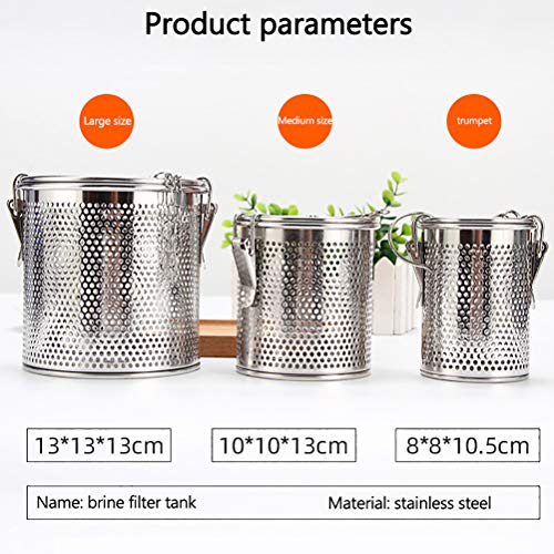 Sahgsa Stainless Steel Spice Strainer Jug Tea Infuser Loose Leaf Tea Filter with Carry Chain and Hook, Silver, 8x8x10.5cm, S - Image 2
