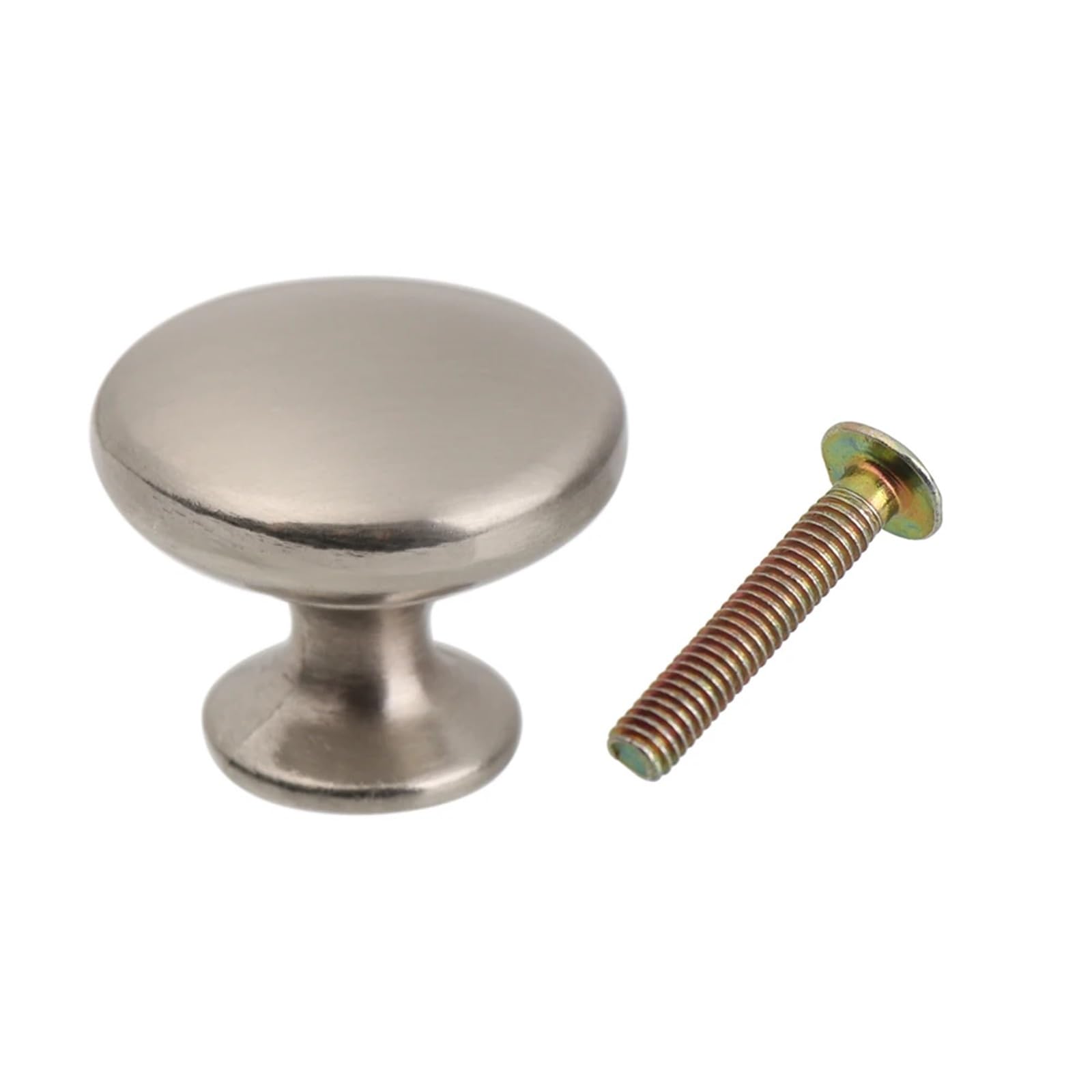 GIYXHU 10pcs Cupboard Retro Round Shape Cabinet Antique Brass Dresser Door Handle Wardrobe Pulls Drawer Knob for Cupboard(30mm-Brushed)