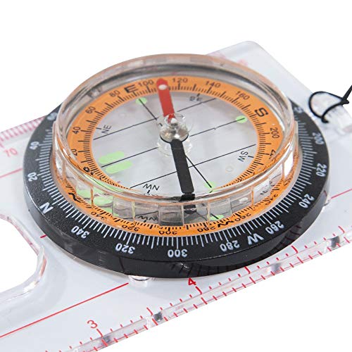Bússola Orient com Régua e Marcações de Escalas - AZTEQ