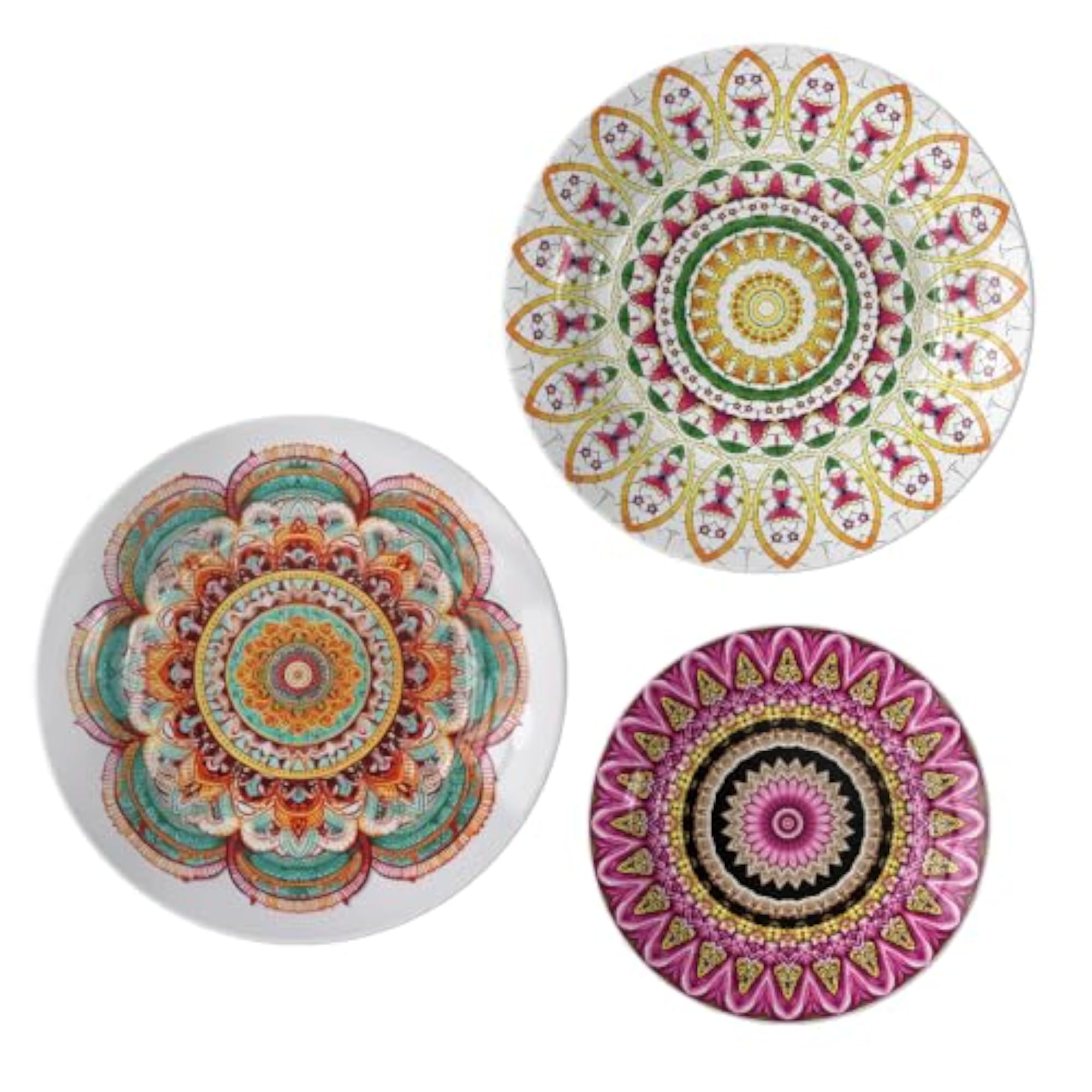 Set of 3 Decorative Mandala Wall Hanging Plates