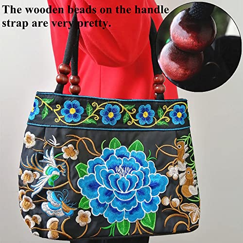 Embroidered Women Floral Handbags Embroidery Purse Vintage Hobo Tote Bag Ethnic Shoulder Bag3