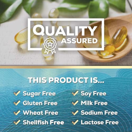 Omega 3 Fish Oil 2400mg Triple Strength Rapid Release Softgels, Omega-3 Supplements, Natural Brain Heart Joint Health & Immune Support - Fatty Acids with EPA & DHA - Fish Oil Supplement - 60 Softgels - Thumbnail 7