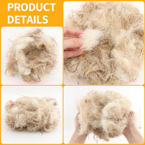Image of Bibabala 40g /1.41oz Pack Bird Nesting Material, Mixing Natural Materials Breathable and Dry Building for Bird for Cage,Gardens,Tree Trunks
