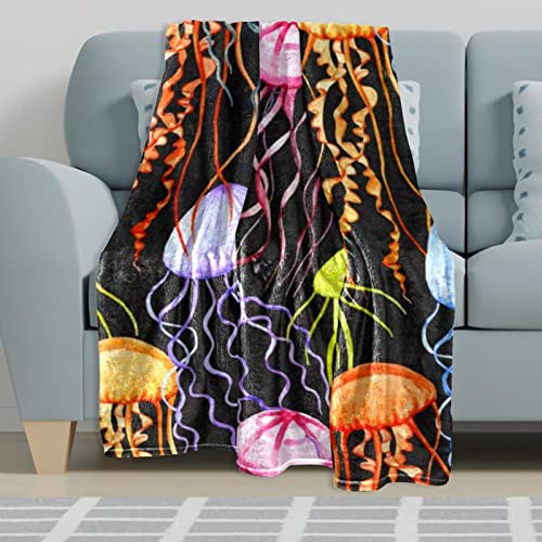 Couvre-lit méduse multicolore et couverture de lit moelleuse pour fille et garçon