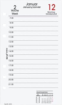 B260226 Calendar Insert for Manager Calendar A6, Timer Insert for Calendar Year 2026, 1 Week / 2 Pages, Appointment Calendar with System, Calendar for Bind System Planner and Standard Time