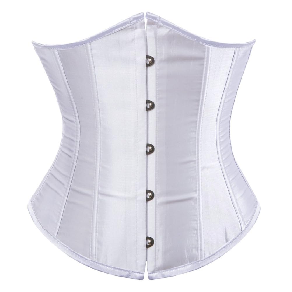 Kelvry Women's Satin Waist Cincher Lace up Boned Bustier Underbust Corset