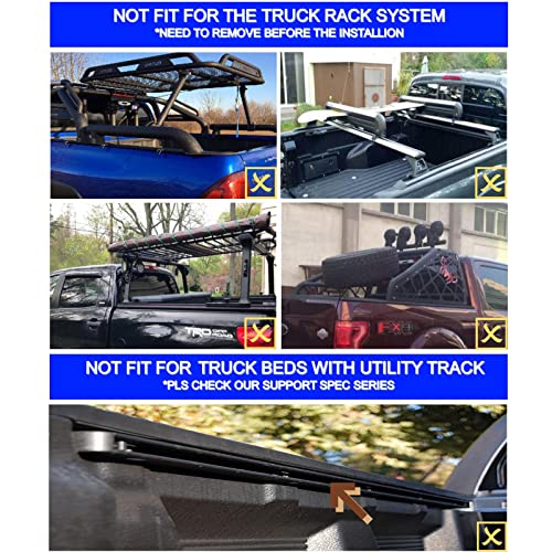 Inexrud Fiberglass Plastic Hard Tri Folding 4'6" / 54" Truck Bed Cover Compatible For 2022 2023 Ford Maverick Tonneau Cover #TOP7