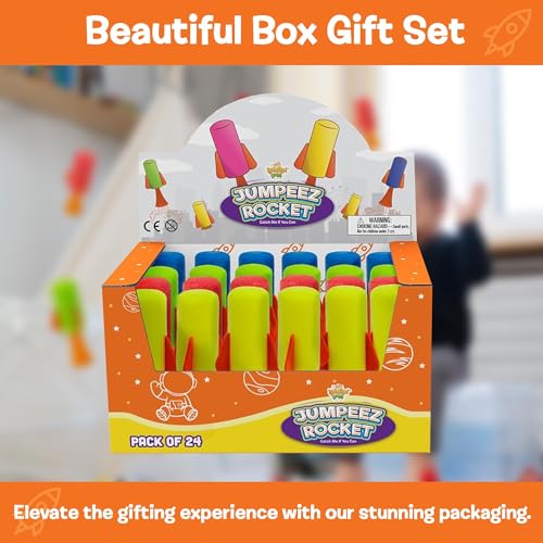 ipidipi toys jumpeez jumping rocket poppers  24-pack spring launcher toys for kids  halloween toys for trick or treat halloween goodie bag stuffers birthday party favors for boys amp girls