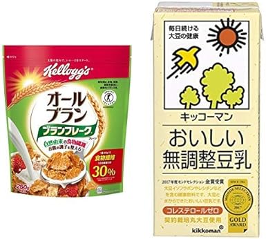 Amazon セット買い トクホ ケロッグ ブランフレーク プレーン 250g 6袋 マルサン 調製豆乳 カロリー45 オフ 1l 6本 ケロッグ 食品 飲料 お酒 通販