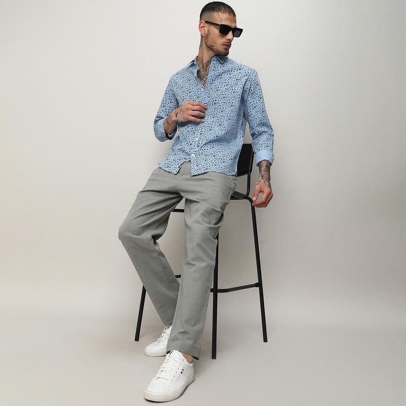 Image of CAHOOT Men's Shirt for Casual Wear |Regular Fit | Cotton Spread Collar Shirt Crafted with Regular Sleeve, Comfort Fit & High-Performance for Everyday Wear