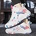 Womens Breathable Mesh High Top Basketball Shoes Lightweight Non-Slip Sport Shoes Fashion Graffiti Soft Training Runnig Tennis Sneakers (White-Pink,8)