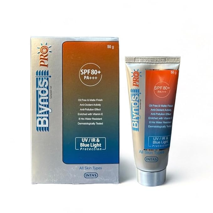 Blynds Pro Sunscreen Gel, SPF 80+ PA+++, UV/IR & Blue Light Protection, Oil Free Matte Finish, All Skin Types, (50 g)-image-24