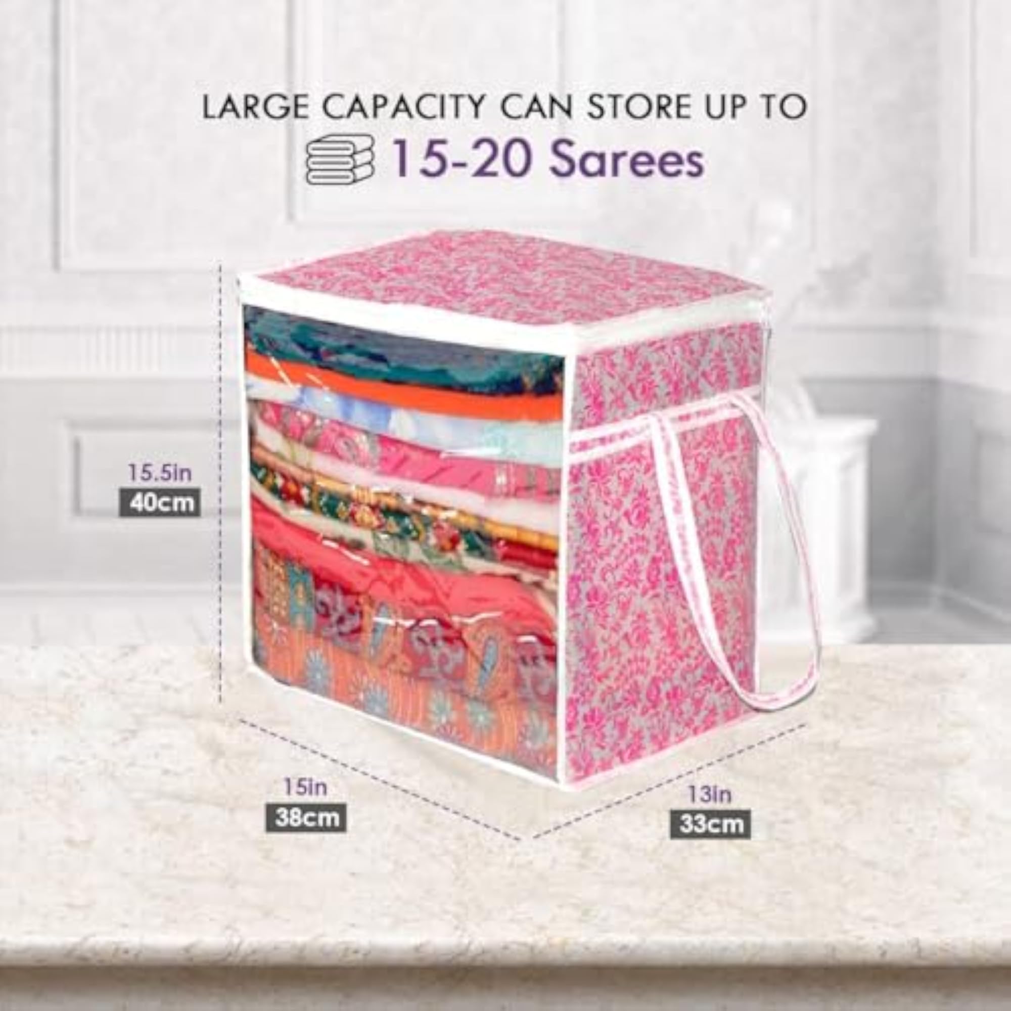 Saree Storage Bag Organizer Box, Pack of 2