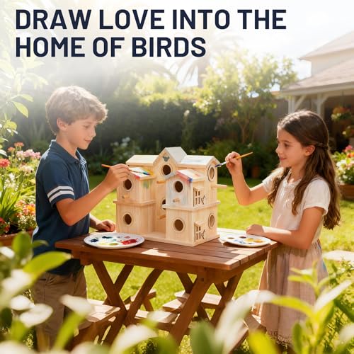 Nichoir à oiseaux en bois de pin brut durable - 5
